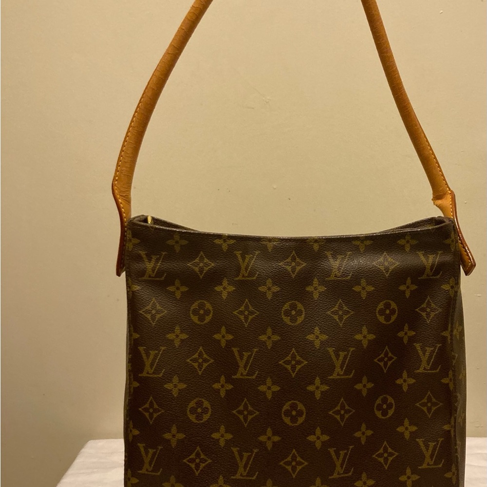 Louis Vuitton Looping GM Monogram Hobo Bag in Brown & Tan Leather